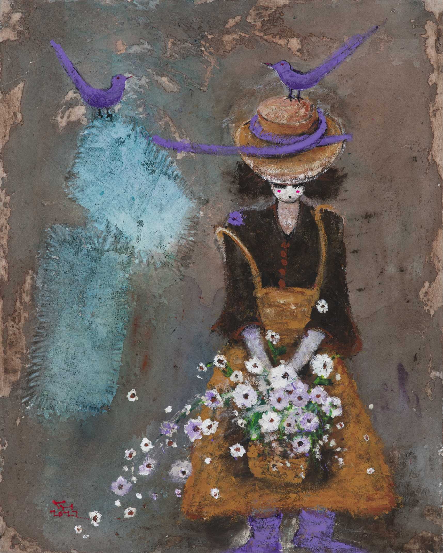 2.그녀-가을가을 90.9+72.7    mixed media on canvas   2022